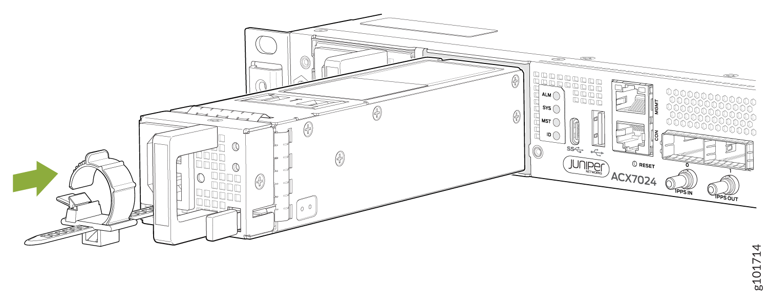 Install an AC PSM in an ACX7024 or ACX7024X Router