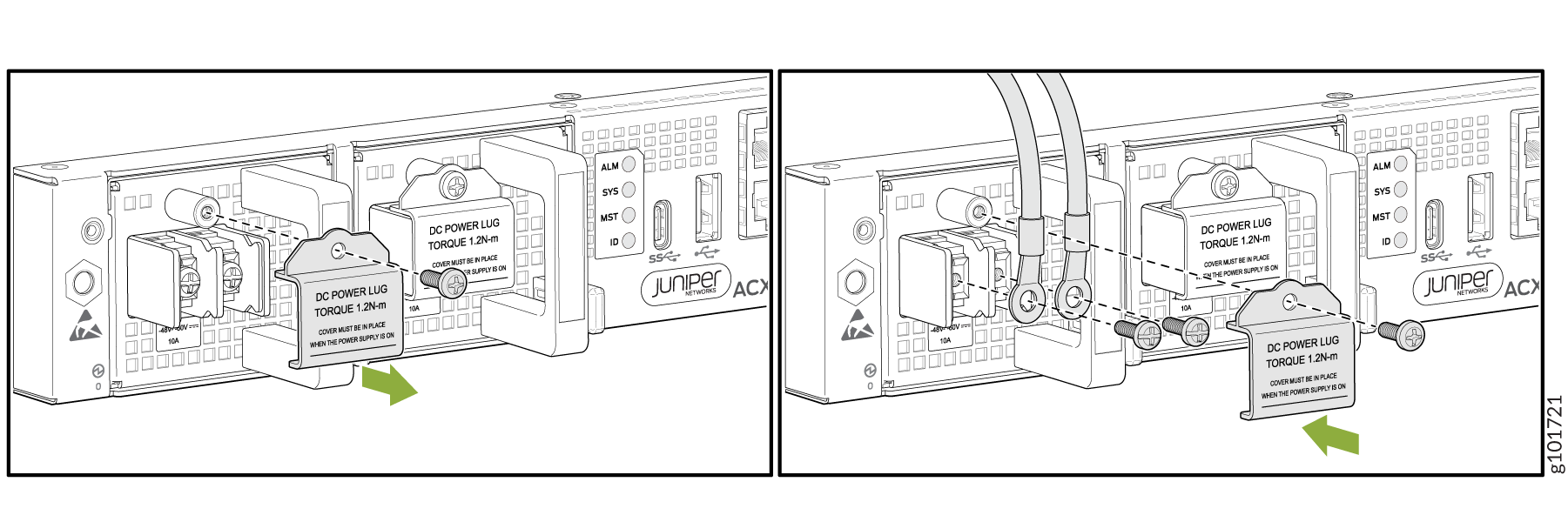 Connect DC Power Cable to an ACX7024 or ACX7024X RouterCan we use callouts to show the parts clearly?