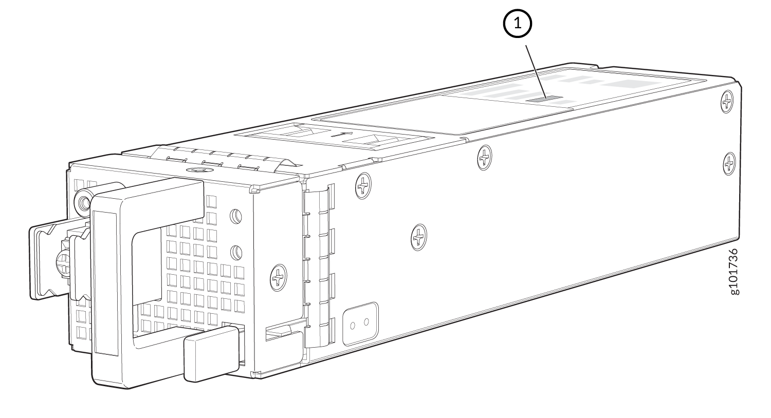 ACX7024 and ACX7024X DC PSM Serial Number Location