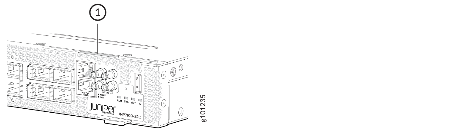 Location of the Serial Number ID Label on an ACX7100-32C router