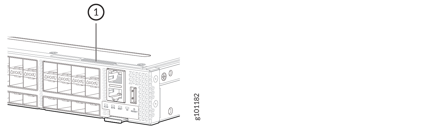 Location of the Serial Number ID Label on an ACX7100-48L router