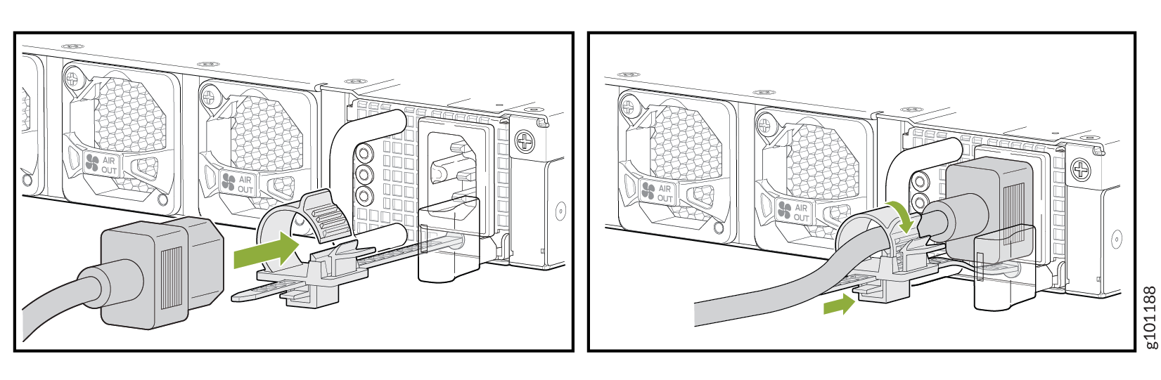 Install an AC Power Cord in an ACX7100-48L router