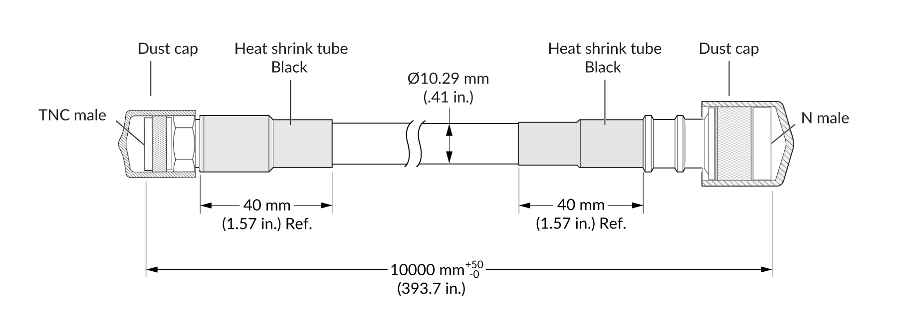 LMR400 (10-m Segment) Cable Specifications