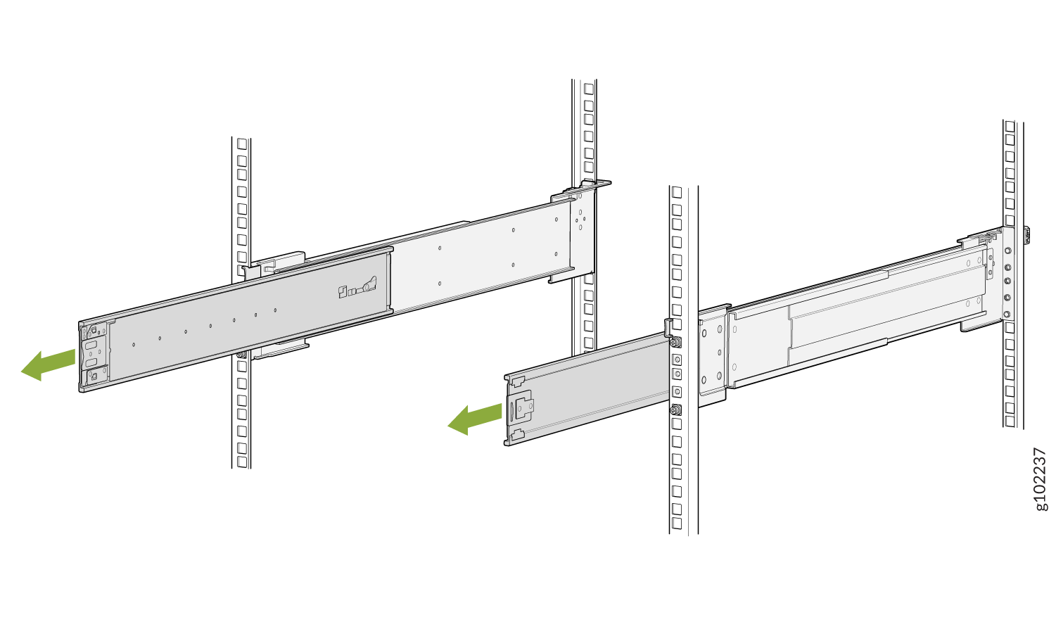 Extend the Middle Telescopic Rails