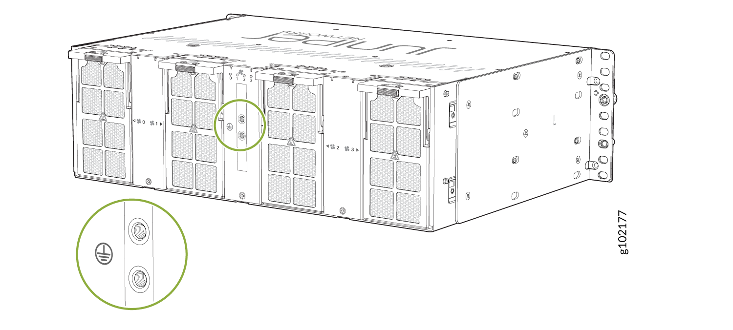 Protective Grounding Terminal on the ACX7348 Router