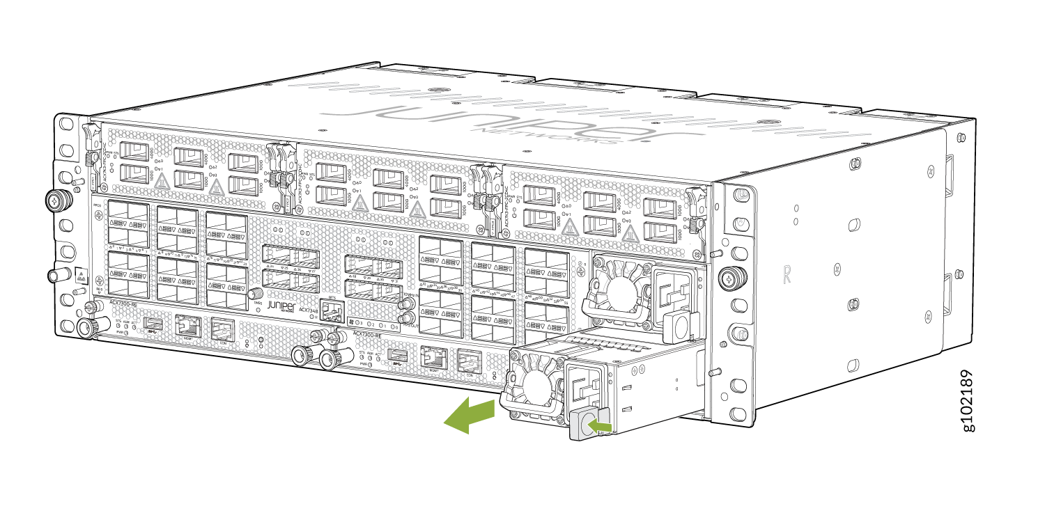 Remove an AC PSM from the ACX7348 Router