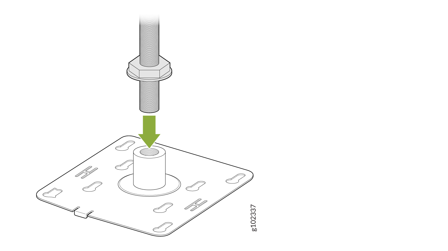 Attach the APBR-T58 Bracket to a 5/8-in. Threaded Rod