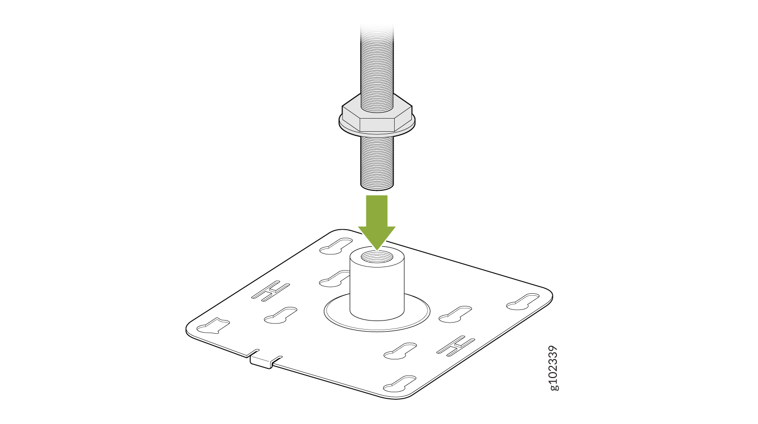 Attach the APBR-T58 Bracket to a 16-mm Threaded Rod