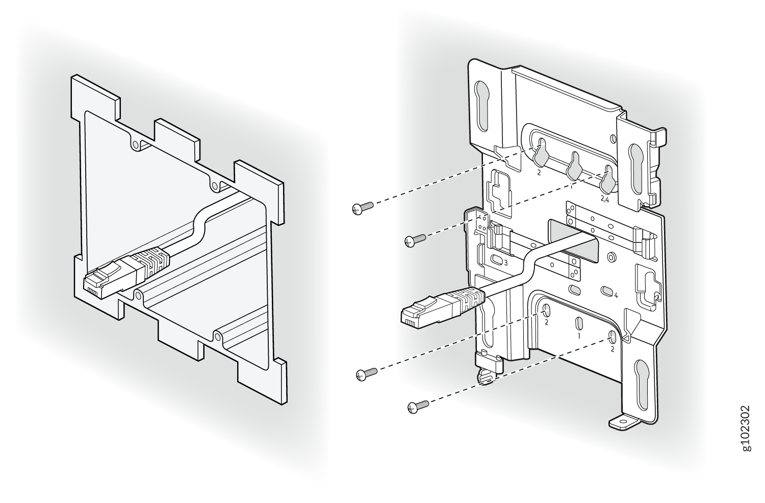 Attach the APBR-U Mounting Bracket to the Double-Gang Junction Box