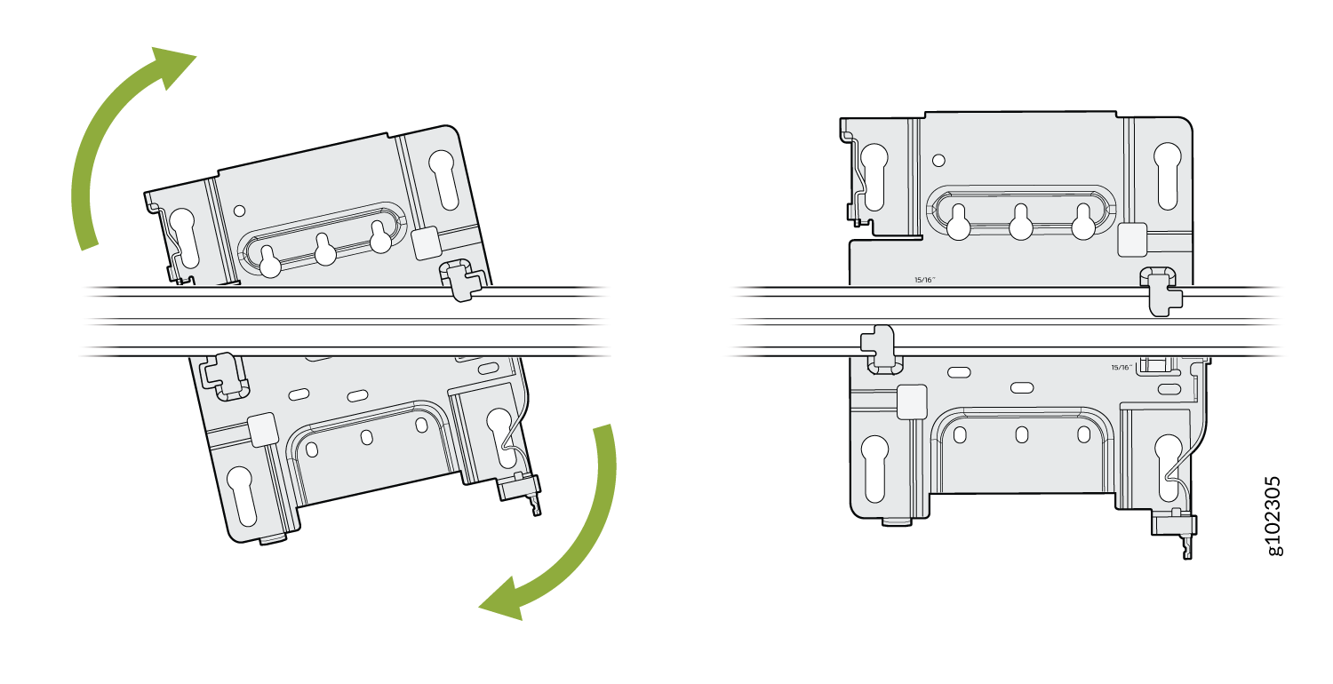 Lock the Mounting Bracket (APBR-U) to a 9/16-in. or 15/16-in. T-Bar