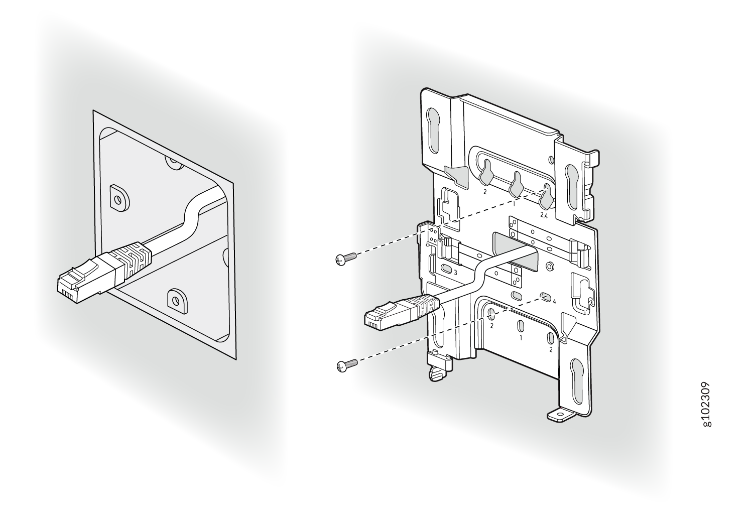 Attach the APBR-U Mounting Bracket to an EU Junction Box