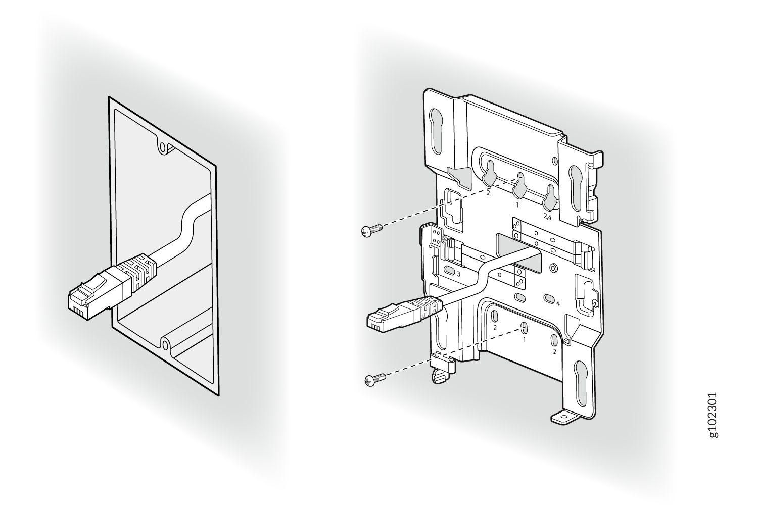 Attach the APBR-U Mounting Bracket to the Single-Gang Junction Box