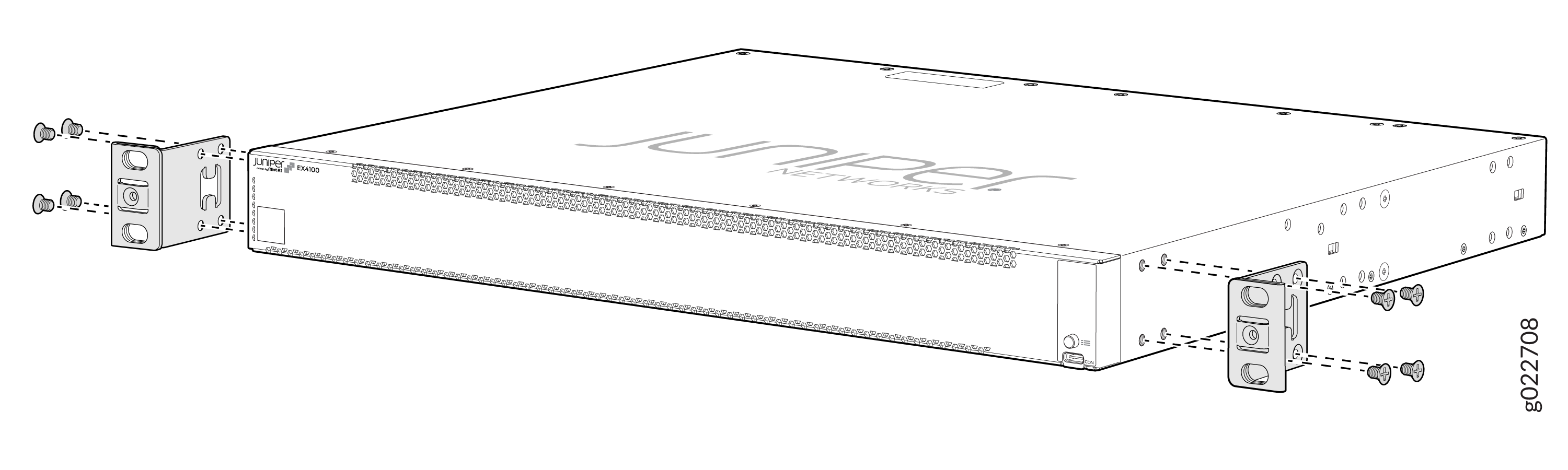 EX4100-F Chassis with Front-Mounting Brackets