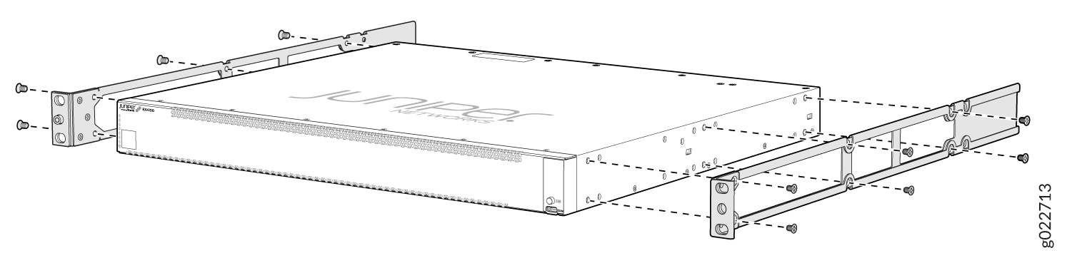 Attaching the Side Mounting Rail to the Switch Chassis