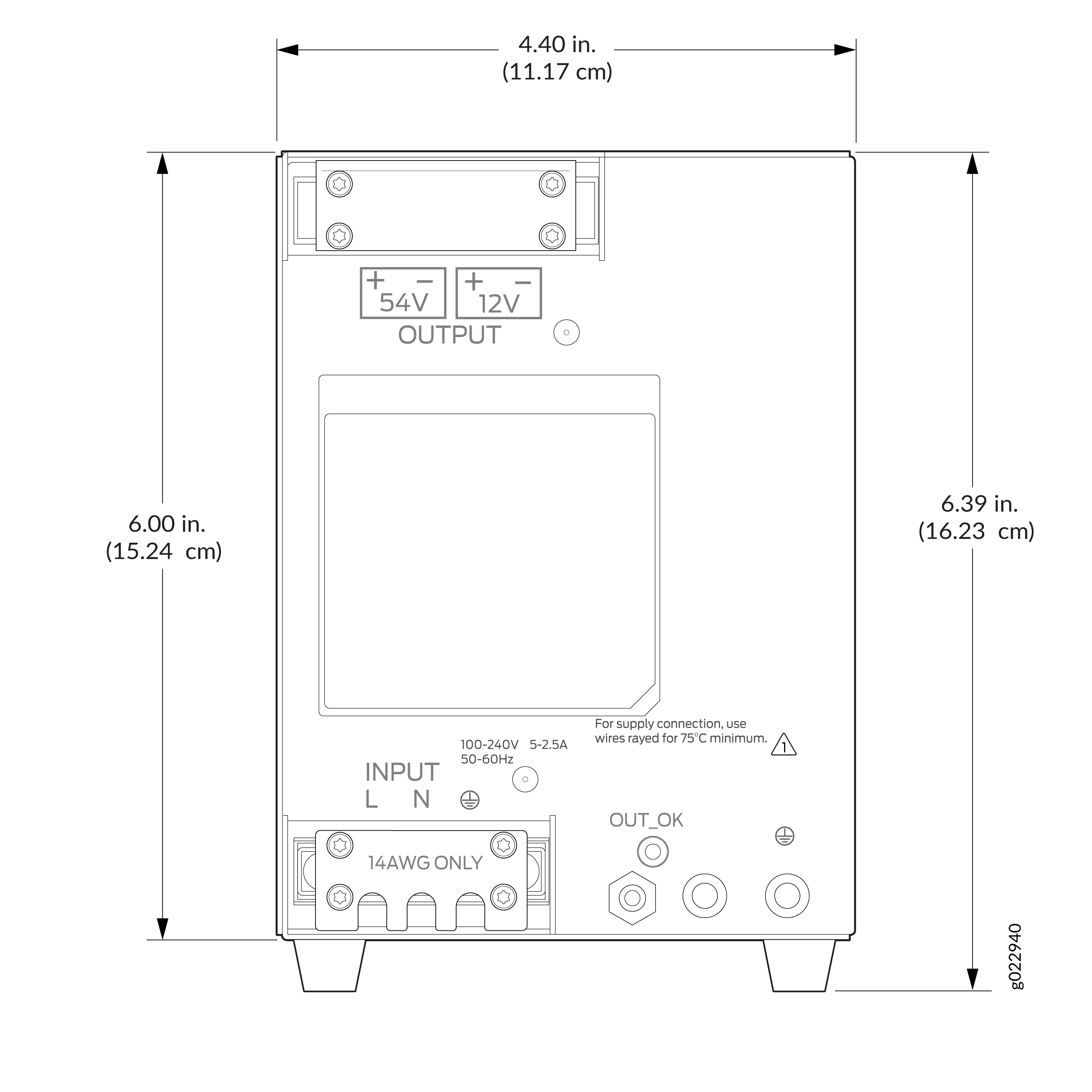 Clearance Requirements for Thermal Performance (Airflow) and Hardware Maintenance for the External PSU of the EX4100-H-12MP Switch