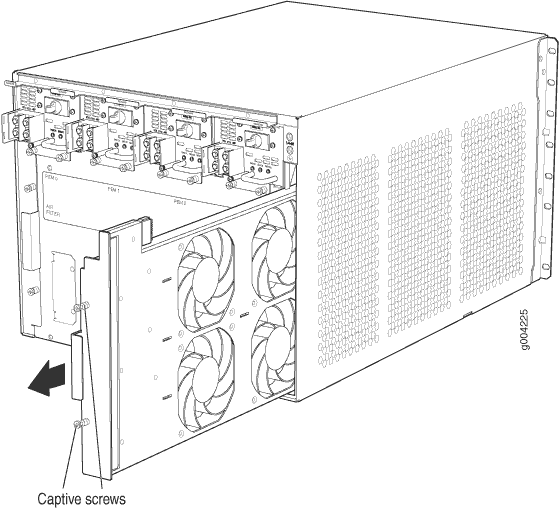 Removing a Fan Tray from an EX9200 Switch