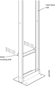 Installing the Mounting Shelf on an Open-Frame Rack