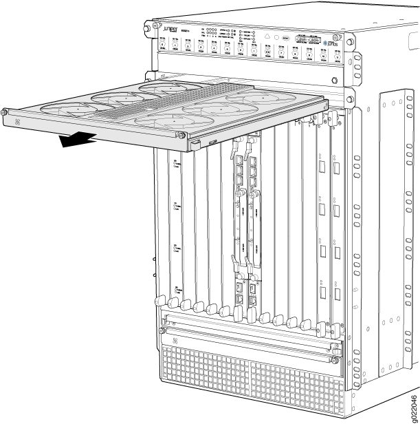 Removing the Upper Fan Tray in an EX9214 Switch