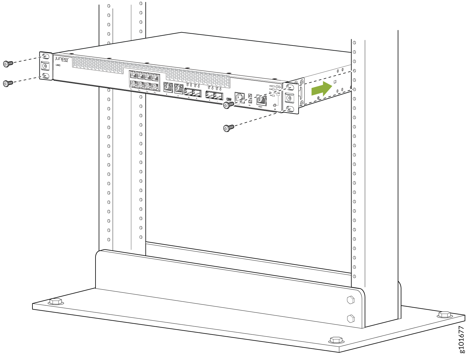 Mount the Device on Two Posts in a Rack