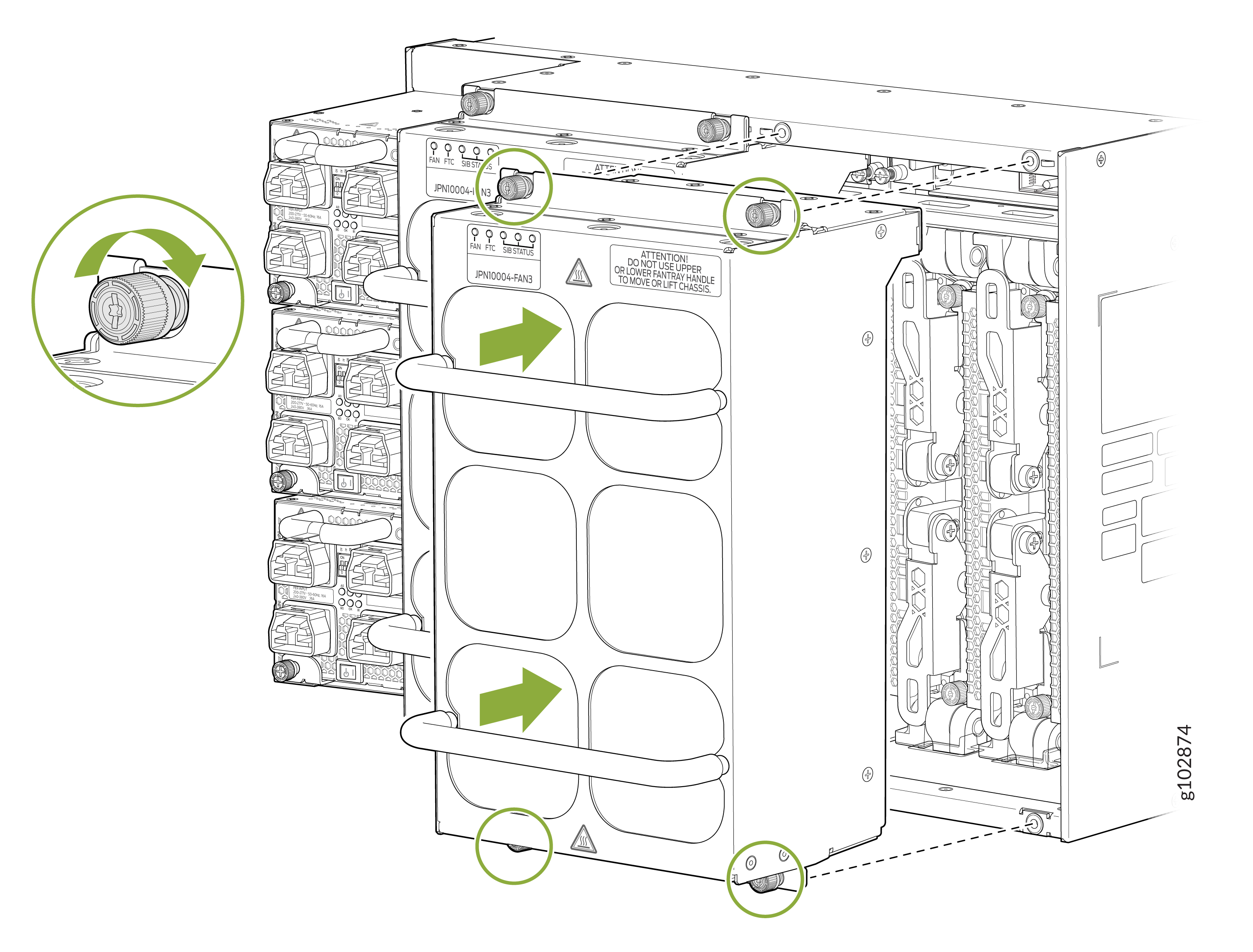 Install the JNP10004-FAN3 Fan Tray in a MX10004