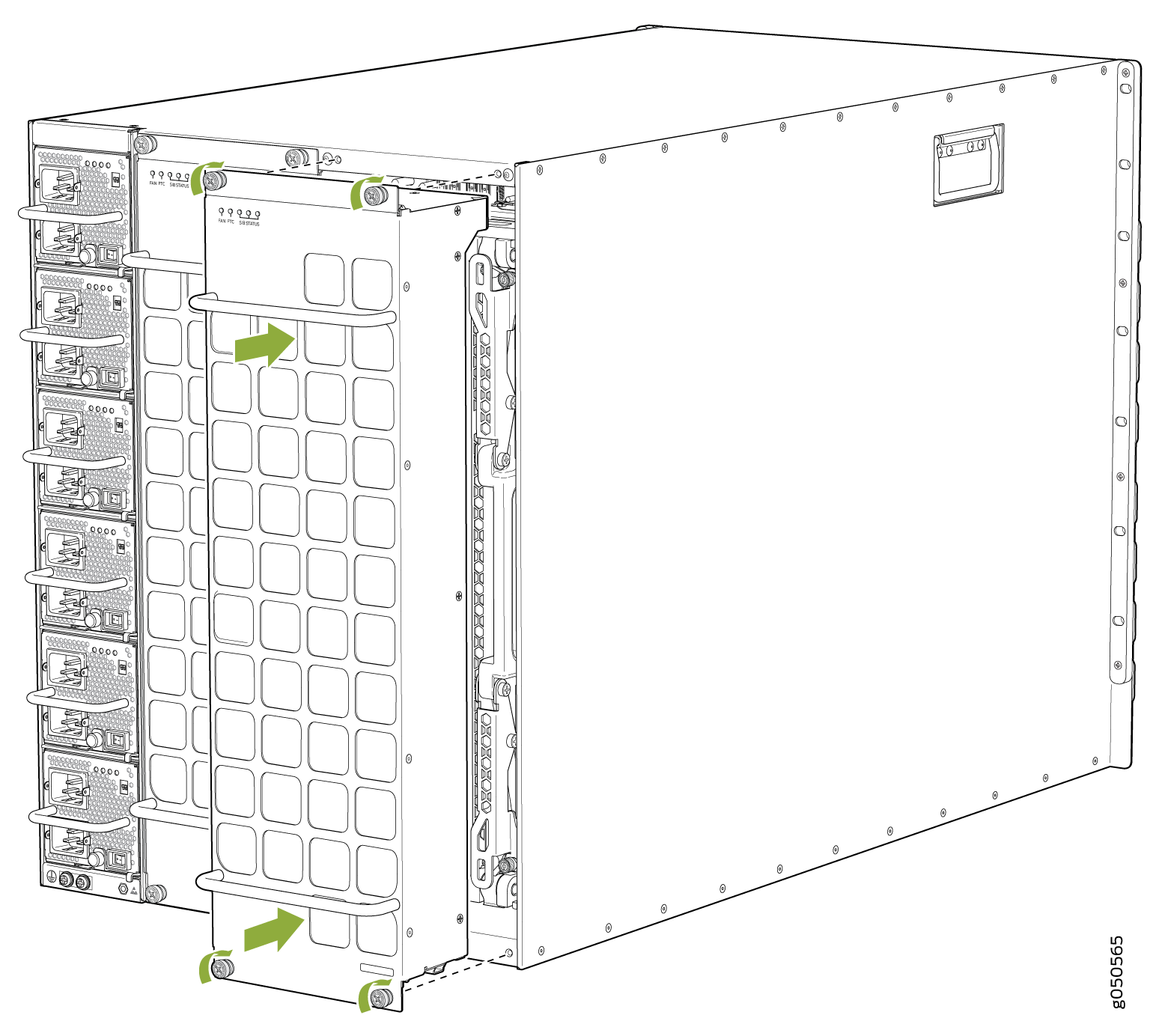 Installing Fan Tray JNP10008-FAN in an MX10008