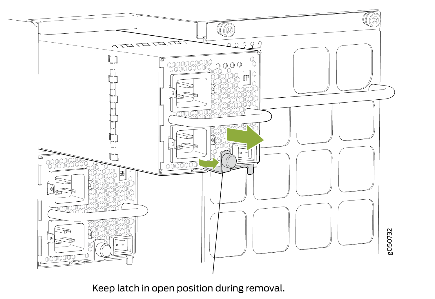 Removing a JNP10K-PWR-AC Power Supply from an MX10016