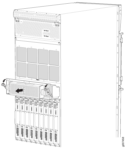 Removing an MX2010 Three-Phase Wye AC Power Distribution Module