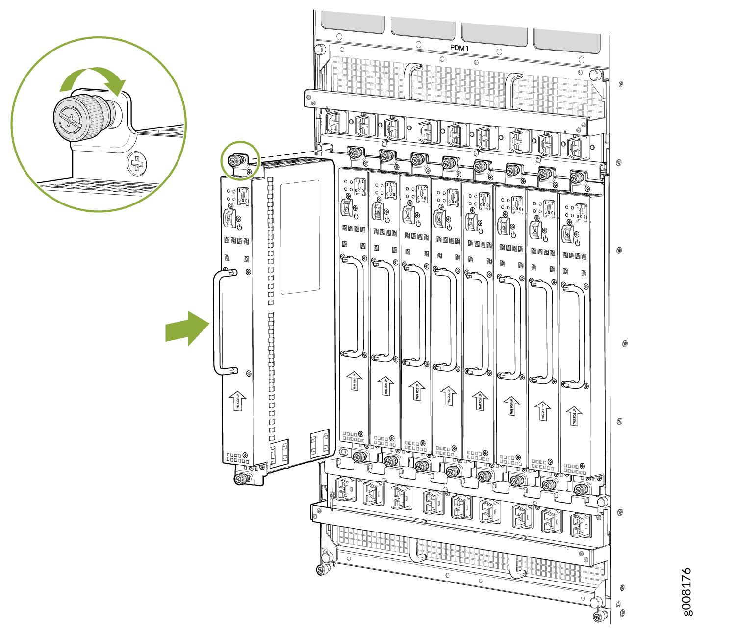 Installing an MX2000 Router High-Voltage Universal (HVAC/HVDC) PSM