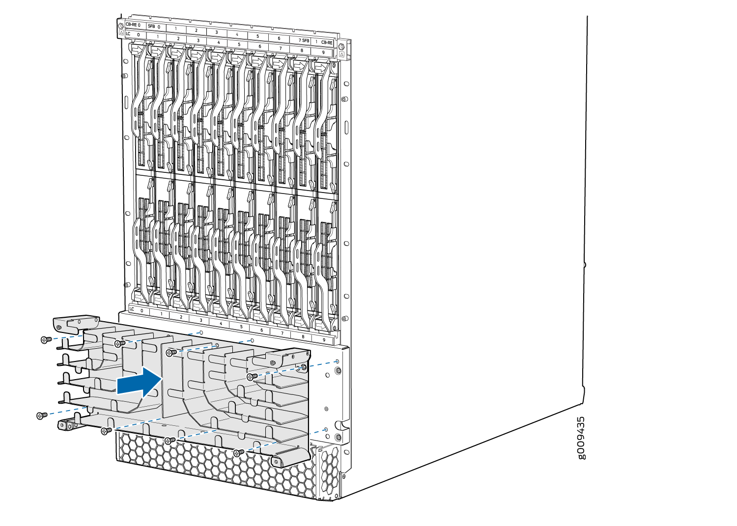 Installing the Extended Lower Cable Manager