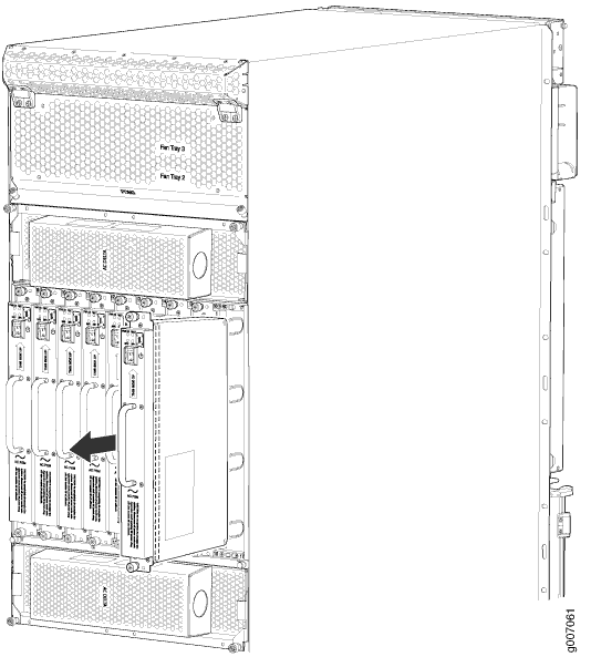 Removing an MX2020 Router AC Power Supply Module