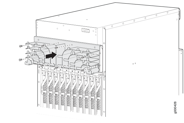 Installing the MX2020 Upper Extended Cable Manager