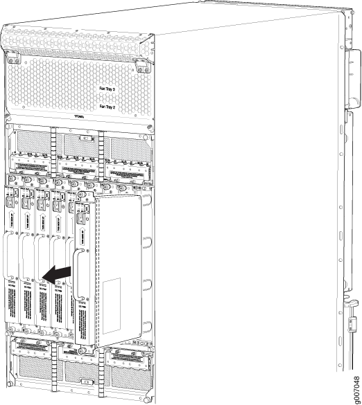 Removing a DC Power Supply Module (-48 V) Before Installing the MX2020 Router