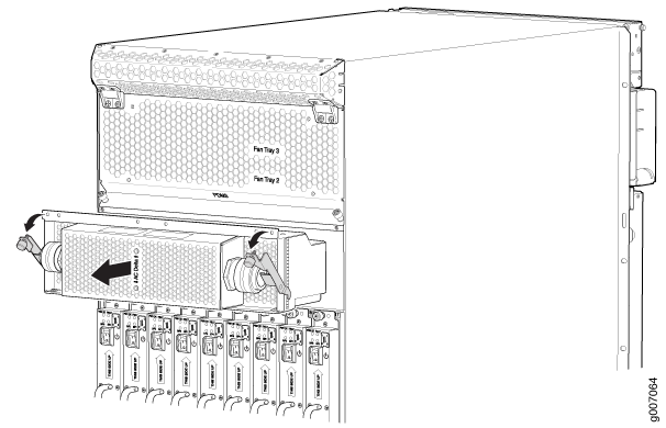 Removing an AC Power Distribution Module Before Installing the MX2020 Router