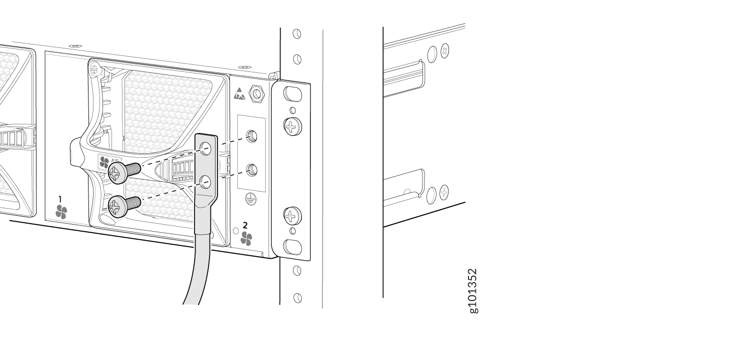 Connecting Grounding Lugs to the MX304 Router