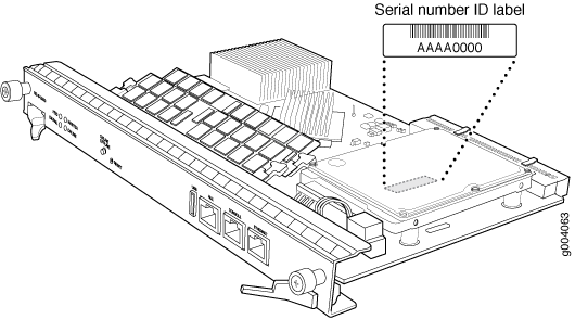 Routing Engine Serial Number Label