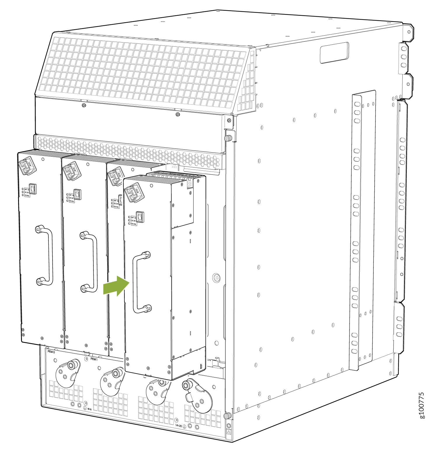 Reinstalling a High-Voltage Second-Generation Universal (HVAC/HVDC) Power Supply Before Installing the MX960 Router