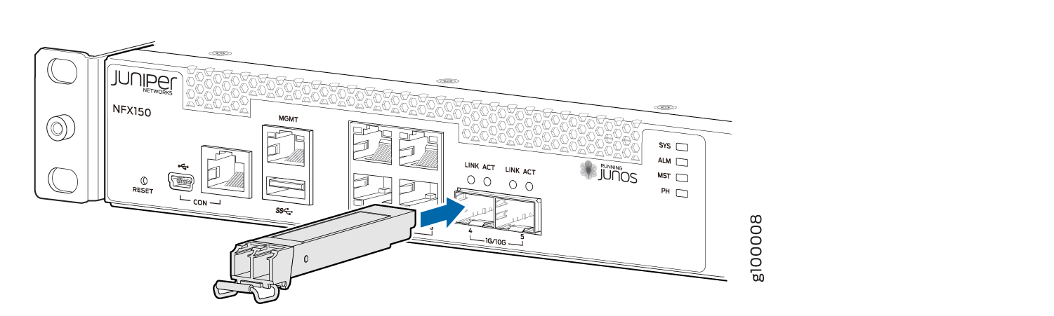 Installing a Transceiver in an NFX150-S1 Device