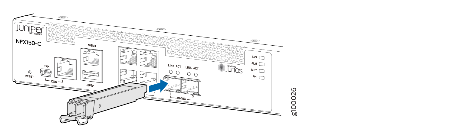 Installing a Transceiver in an NFX150-C-S1 Device