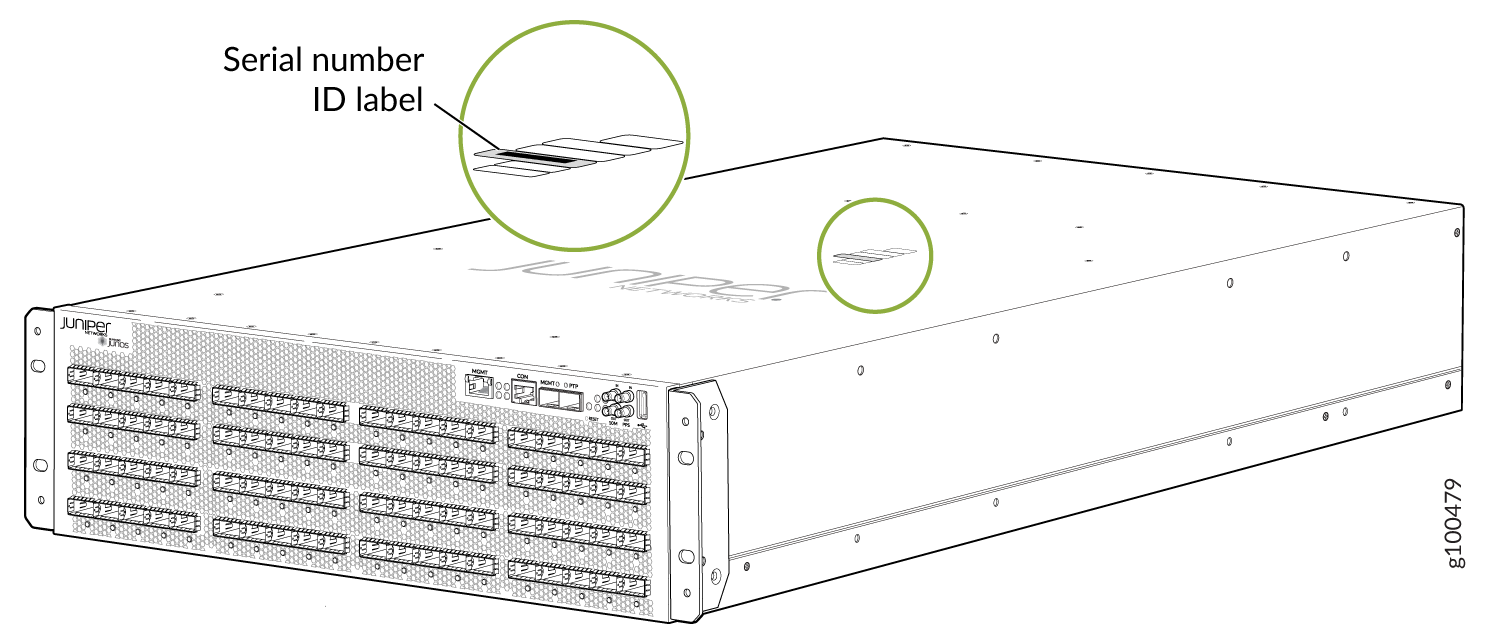 Locating the PTX10003-160C Chassis Serial Number