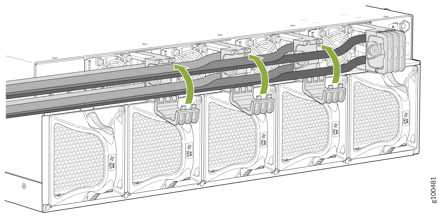 Closing the Cable Manager Latch (PTX10003-160C)