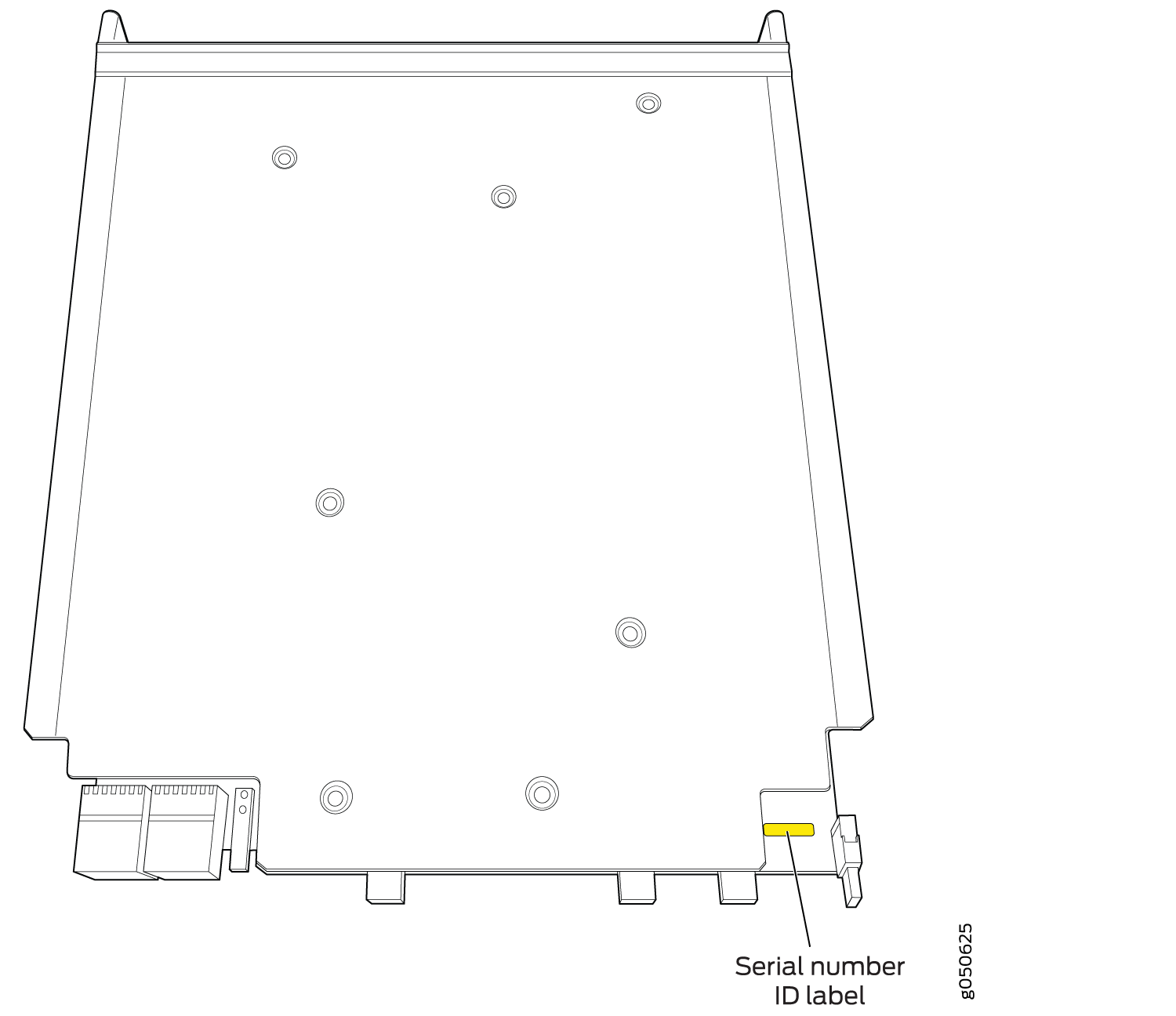 PTX10004 Routing and Control Board Serial Number Location