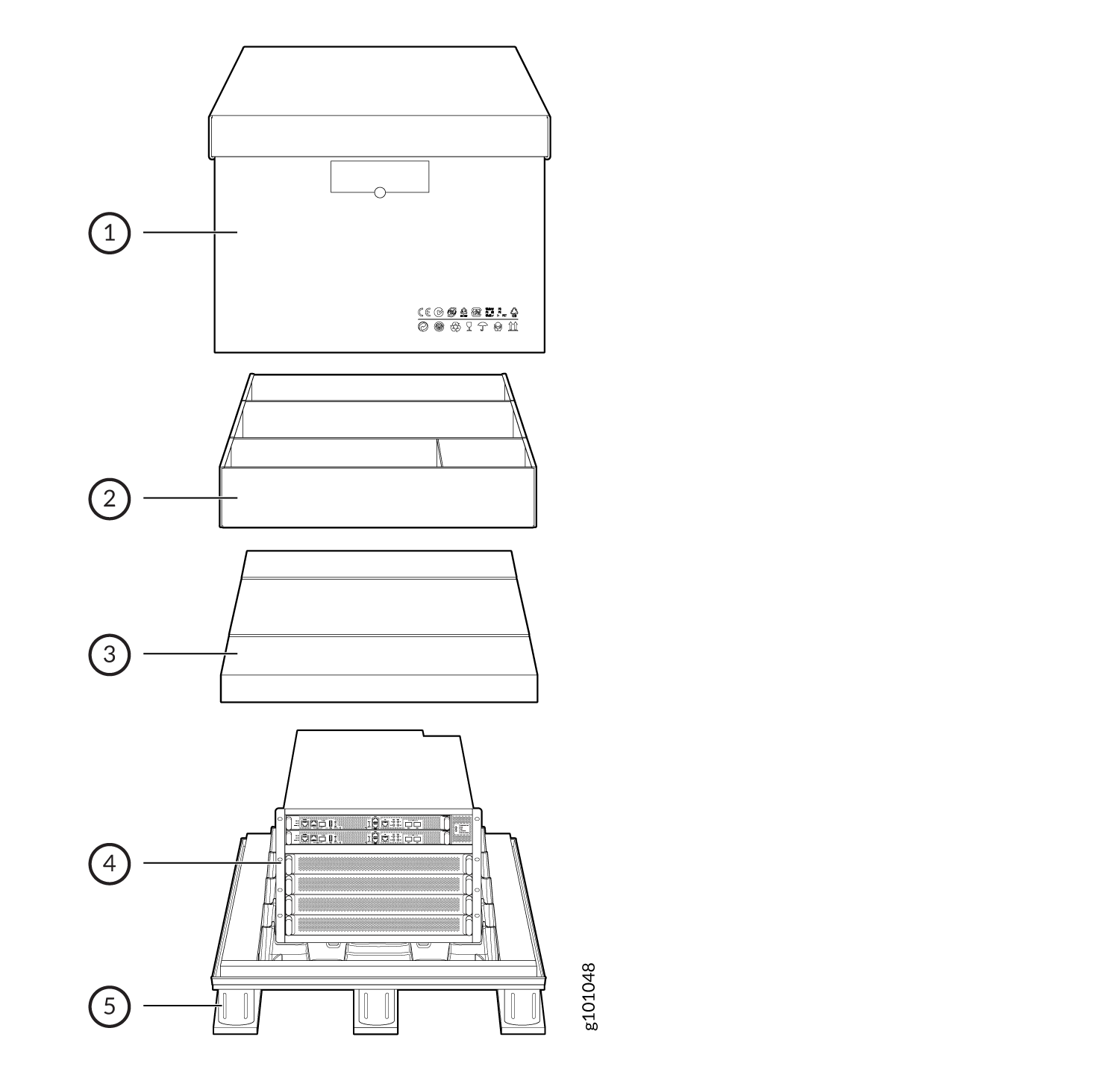 Stacking Configuration for Packing the PTX10004 Chassis