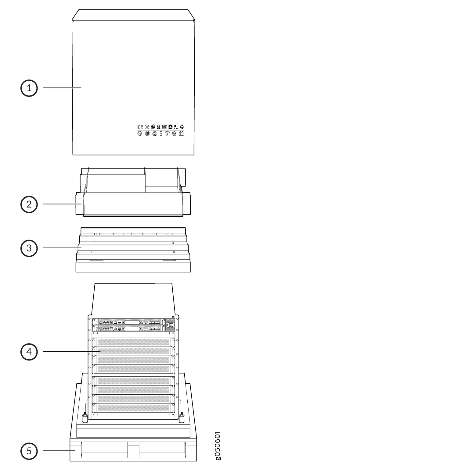 Stacking Configuration for Packing the PTX10008 Chassis