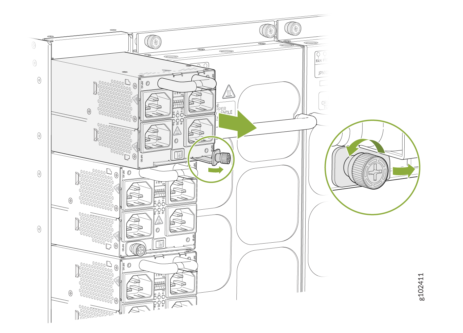 Remove a JNP10K-PWR-AC3 Power Supply from a PTX10016