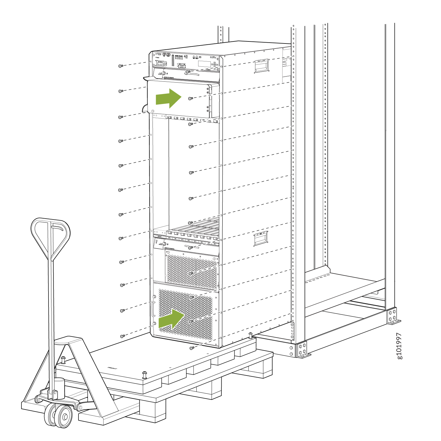 Installing the PTX5000 in a Four-Post Rack