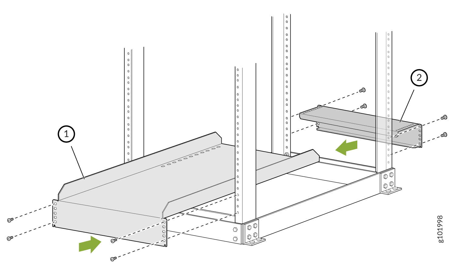 Installing the Mounting Hardware for a Four-Post Rack