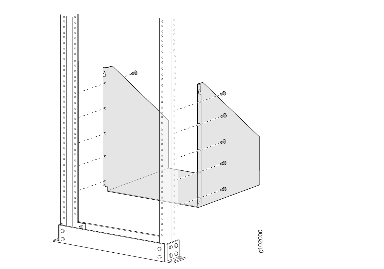 Installing the Mounting Hardware for an Open-Frame Rack