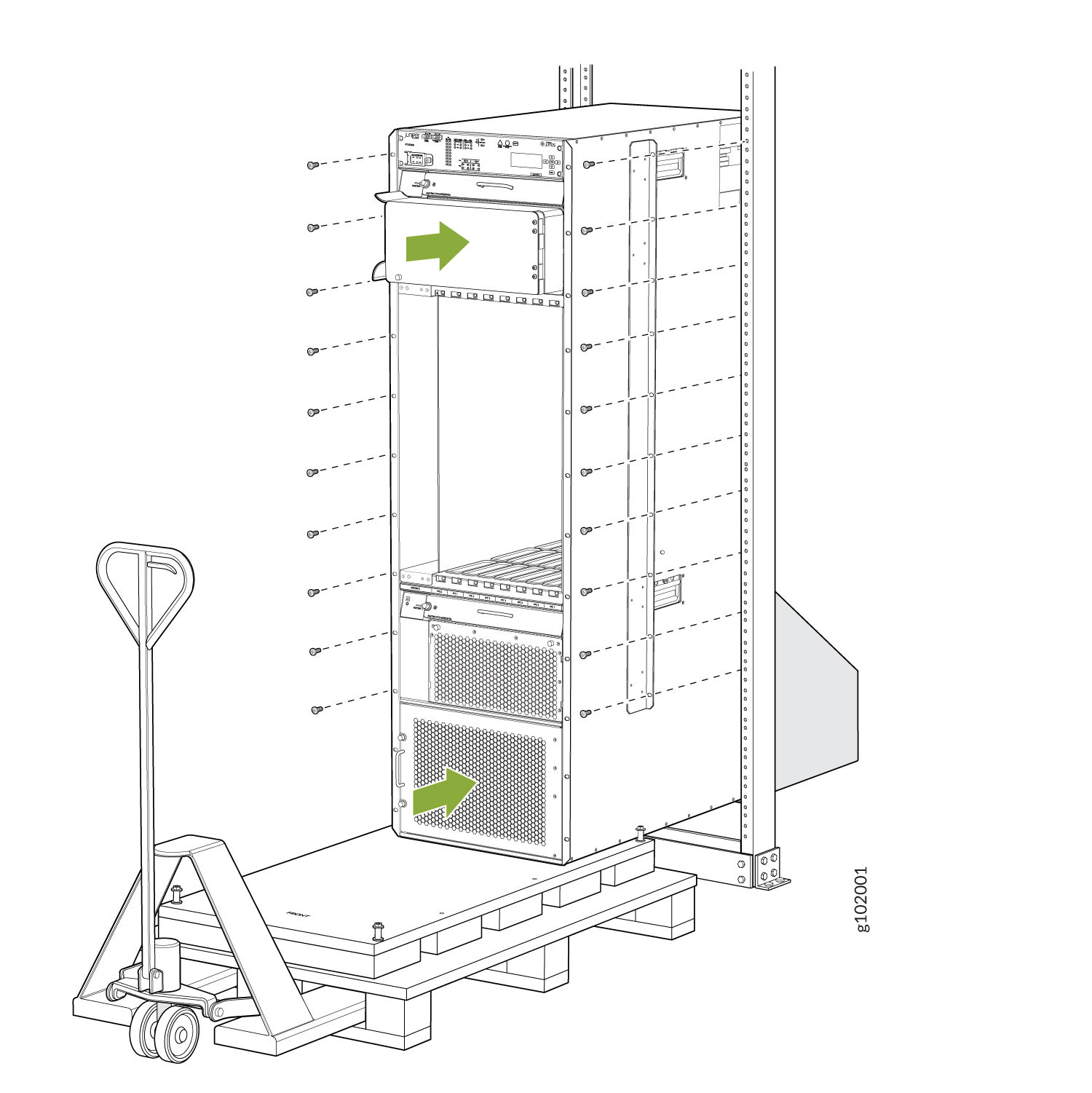 Installing the PTX5000 in an Open-Frame Rack