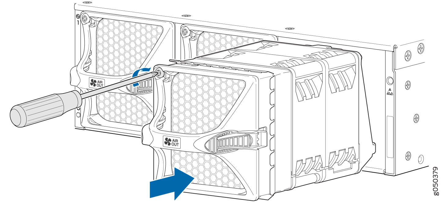 Installing a Fan Module in a QFX10002-36Q or QFX10002-72Q