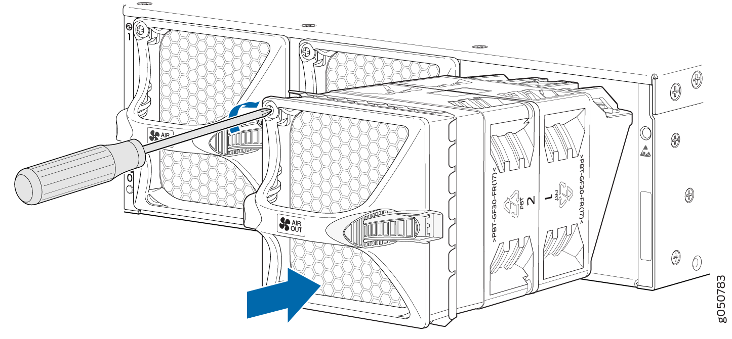 Installing a Fan Module in a QFX10002-60C